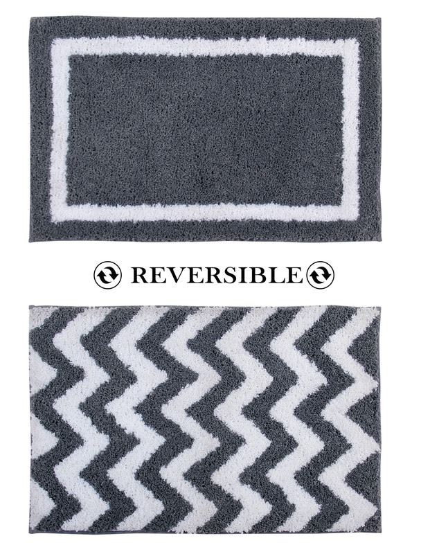 Reversible Bath Mat - Non Slip Microfibre Tufted