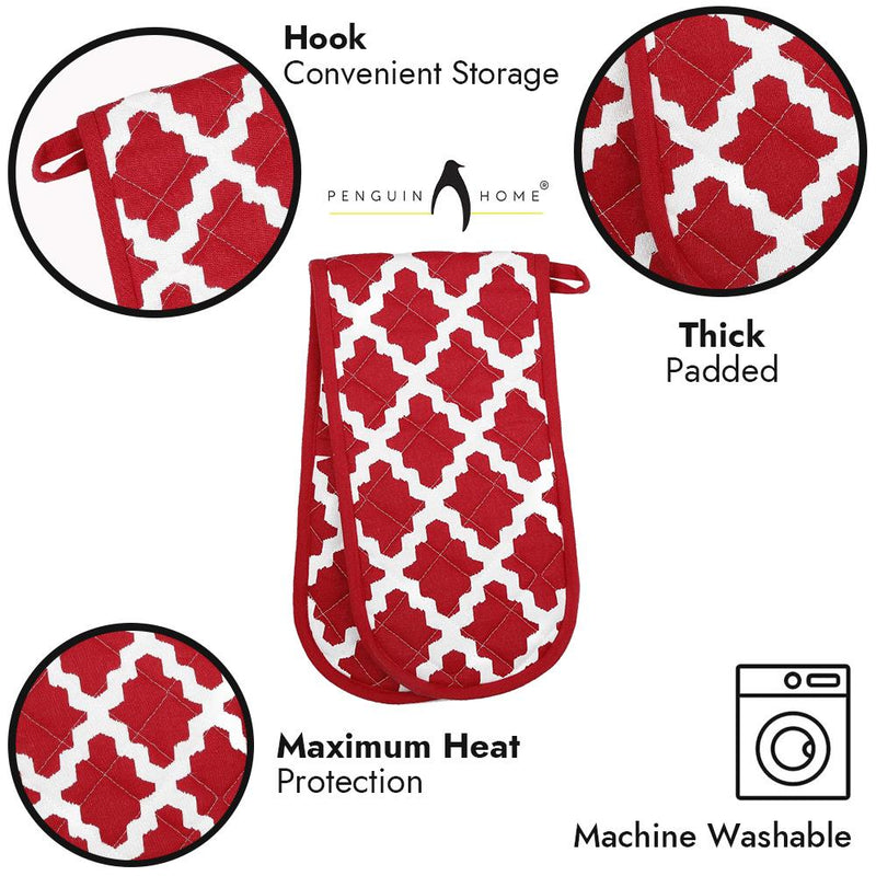 Oven Glove & Kitchen Tea Towels - Set of 3