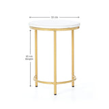 Nesting Coffee Side Tables - Round shaped Marble Top with Steel Frame