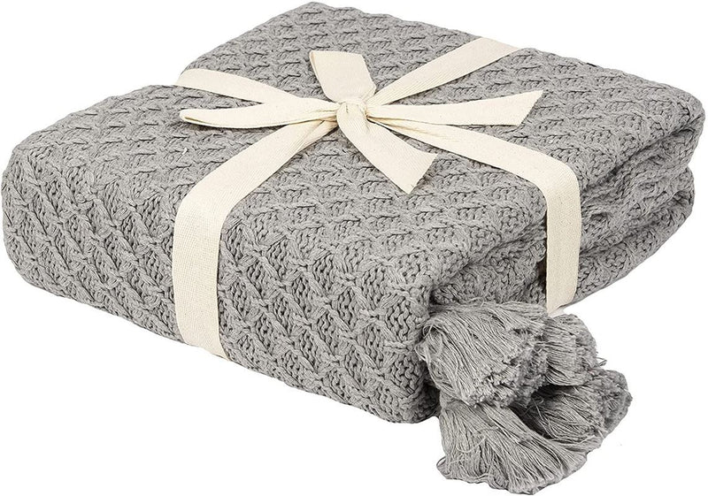 Knitted Throw Blanket - Pure Cotton - Size - Twin