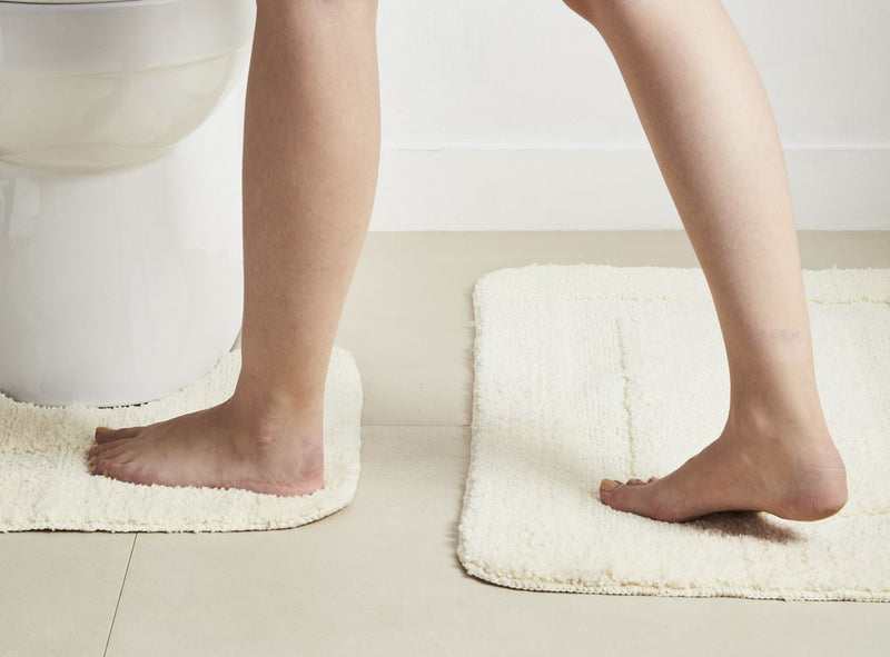 Bath mat and Contour Set - Non Slip Microfibre Plush Soft