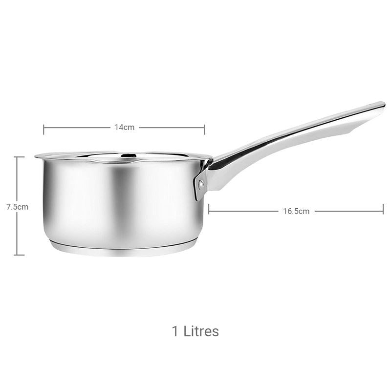 Penguin Home® Milk Pan 14cm, 1 Litre Stainless Steel Milk Pot With Double  Sided Pouring Lips Perfect for Boiling Eggs, Warming Milk 