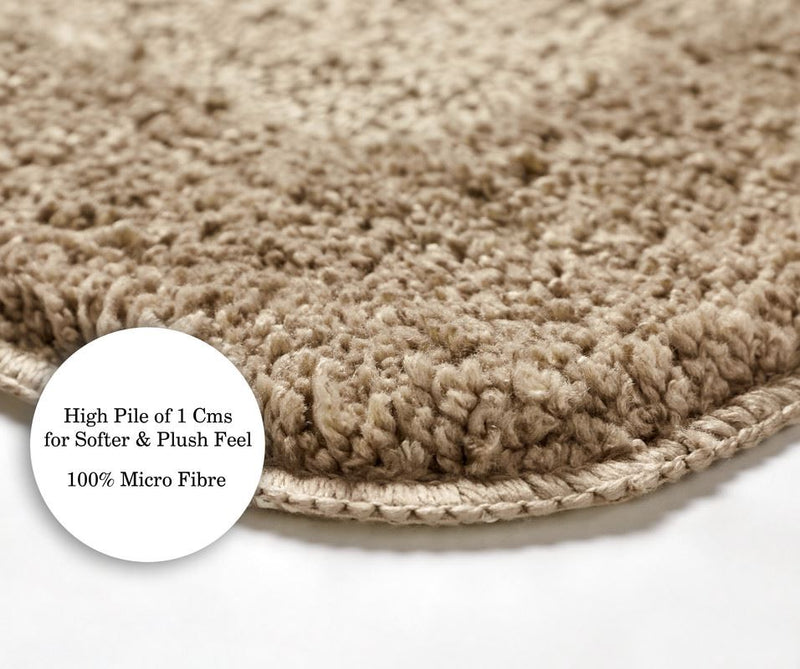 Bath mat and Contour Set - Non Slip Microfibre Plush Soft