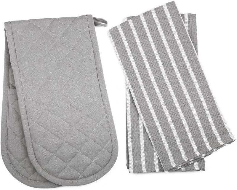 Oven Glove & Kitchen Tea Towels - Set of 3