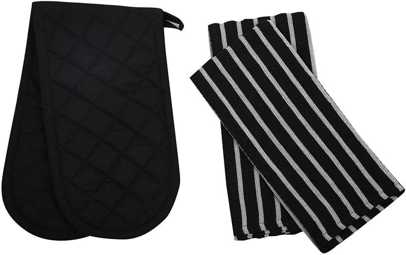 Oven Glove & Kitchen Tea Towels - Set of 3