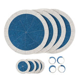 Placemats, Coasters & Napkin Rings Set - Handcrafted Glass Beaded