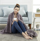 Solid Sherpa Blanket - Ultra Soft Warm & Fluffy - Size - Double