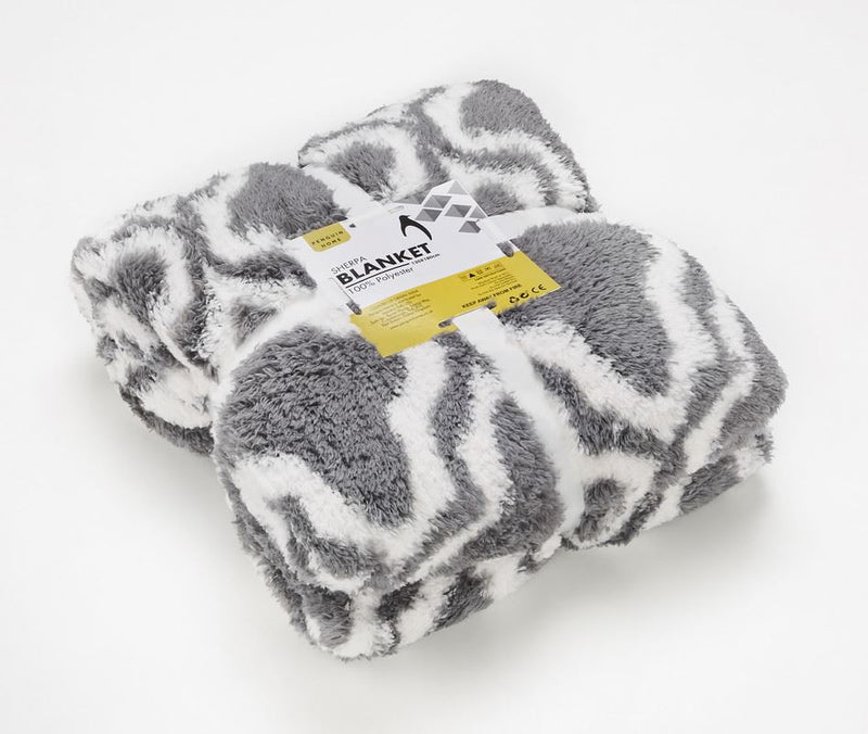 Printed Sherpa Blanket - Ultra Soft Warm & Fluffy - Size -  Double