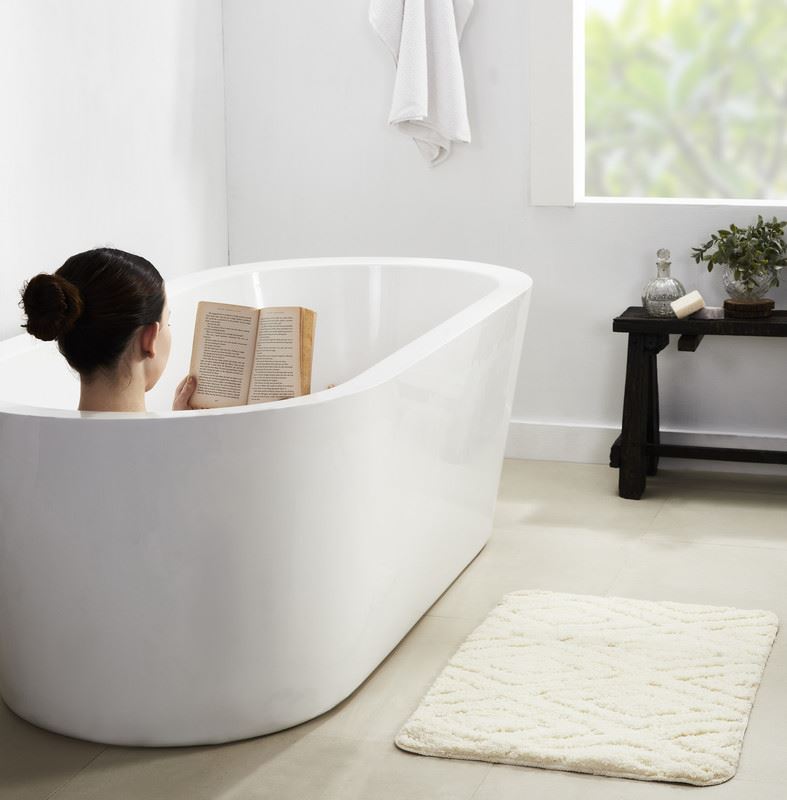 Badematten – 2er-Set – Diamant-Design – rutschfester Mikrofaser-Plüsch, weich