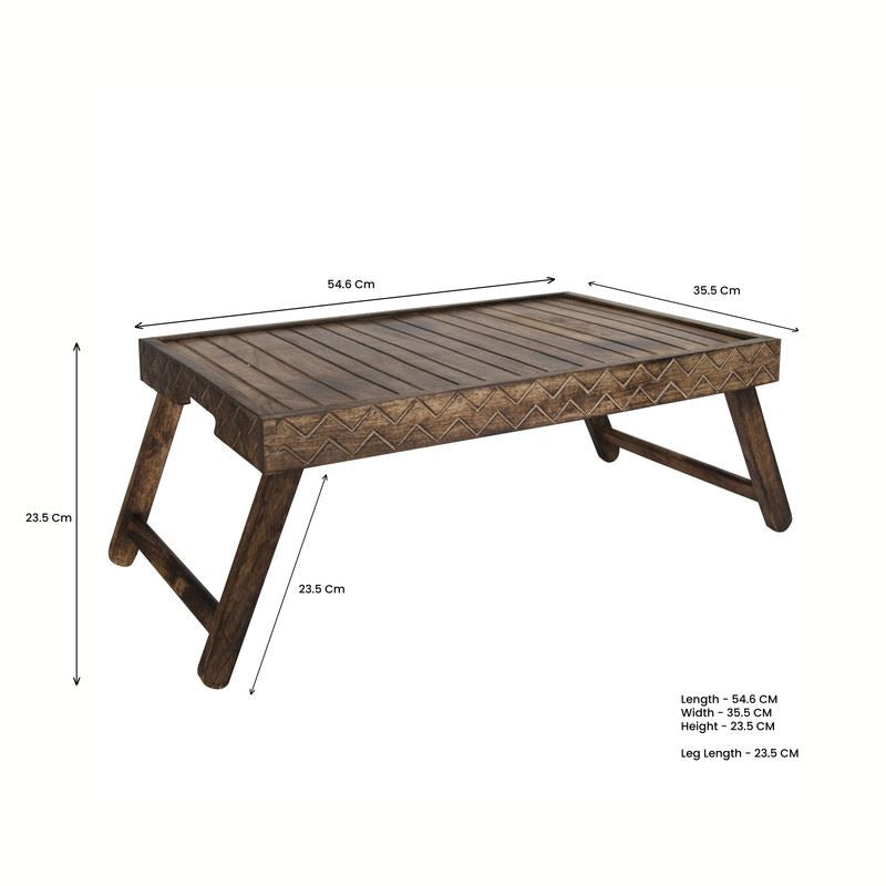 Breakfast Bed Tray - Foldable & Sturdy Mango Wood