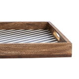 Serving Tray with Coasters Set - Diagonal Lines