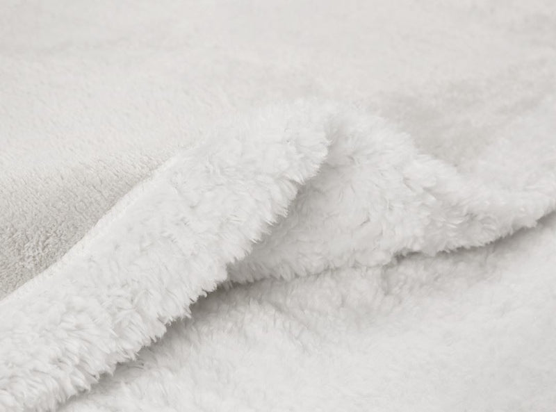 Solid Sherpa Blanket - Ultra Soft Warm & Fluffy - Size - Double