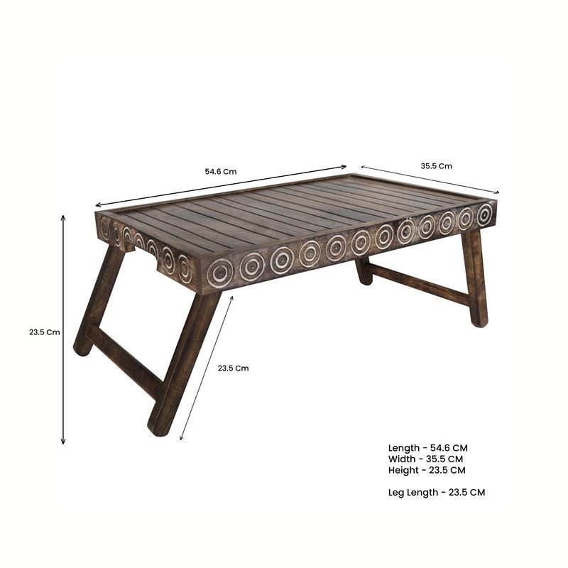 Breakfast Bed Tray - Foldable & Sturdy Mango Wood