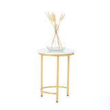 Nesting Coffee Side Tables - Round shaped Marble Top with Steel Frame