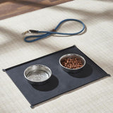 Feeding Mat with 2 Pet Bowls