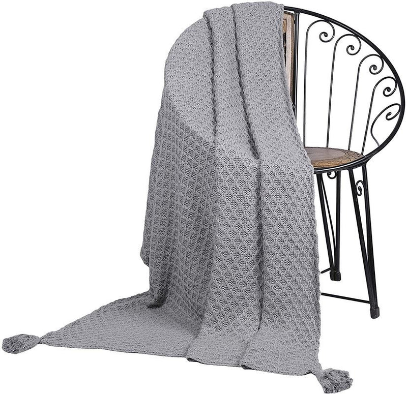 Knitted Throw Blanket - Pure Cotton - Size - Twin