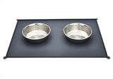 Feeding Mat with 2 Pet Bowls