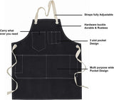 Denim Kitchen Apron - Stone Washed Cotton - 80 x 70 cm