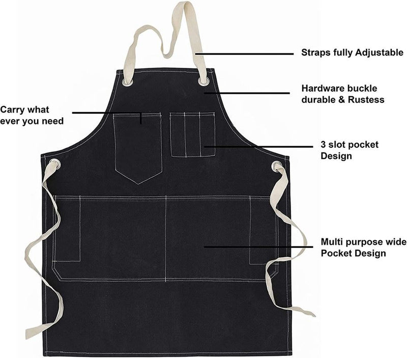 Denim Kitchen Apron - Stone Washed Cotton - 80 x 70 cm