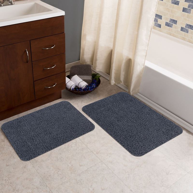 Set of 2 - Non Slip Microfiber Bath Mat - 40x60 cm - 2000 GSM