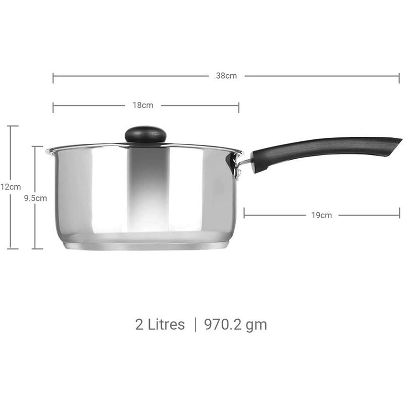 Stainless Steel Sauce Pan with Glass Lid