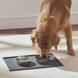 Feeding Mat with 2 Pet Bowls