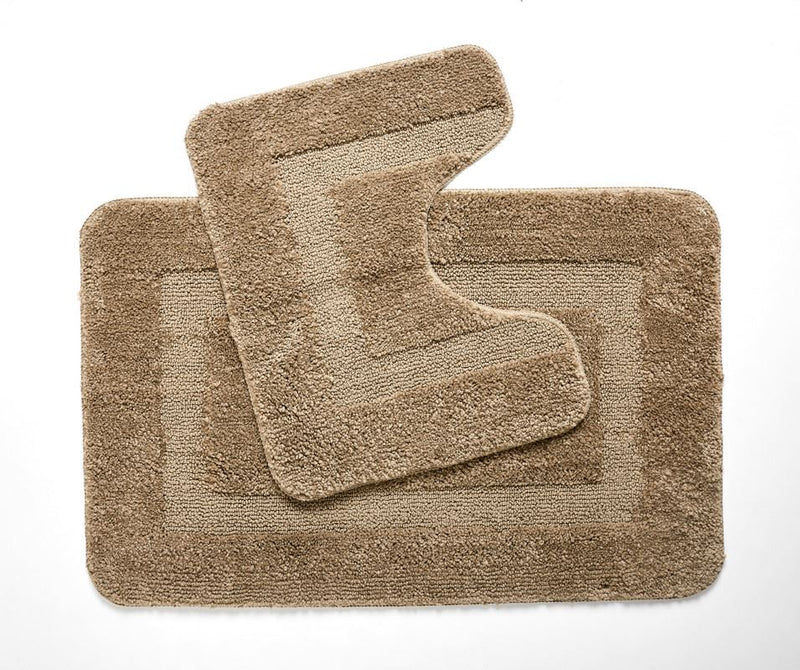 Bath mat and Contour Set - Non Slip Microfibre Plush Soft