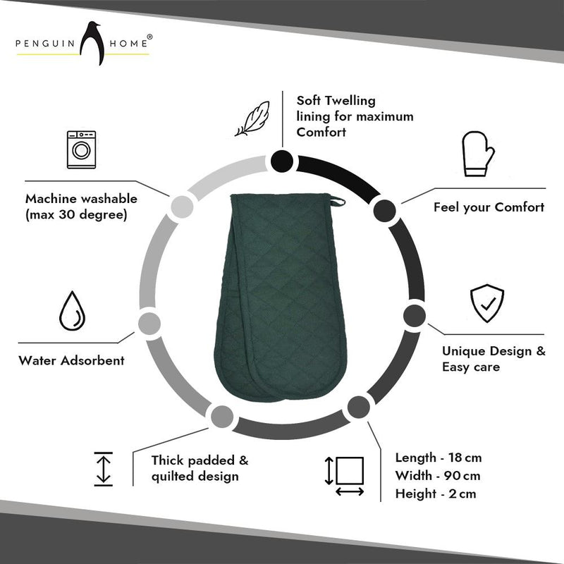 Oven Glove & Kitchen Tea Towels - Set of 3