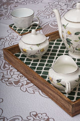 Serving Tray with Coasters Set - Moroccan Texture