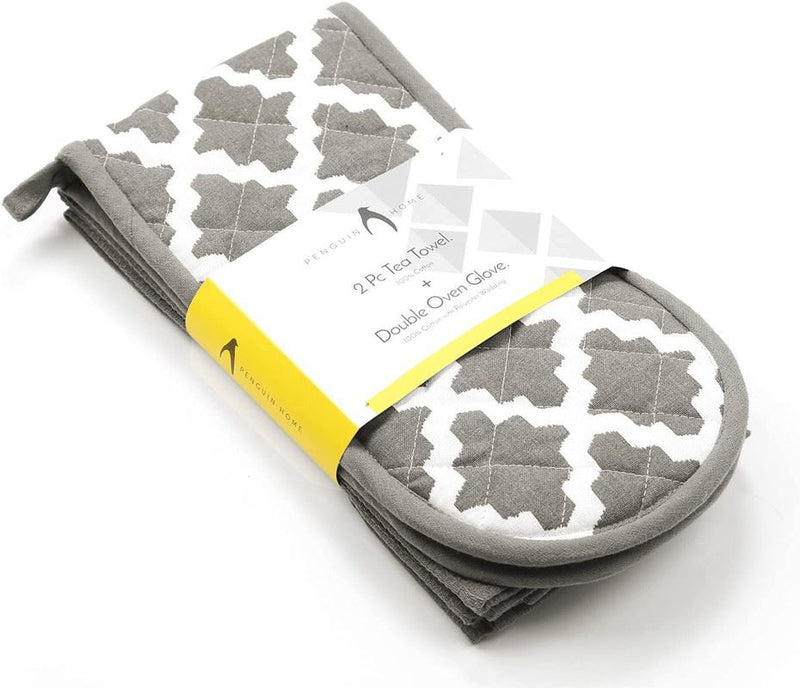 Oven Glove & Kitchen Tea Towels - Set of 3