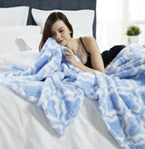 Printed Sherpa Blanket - Ultra Soft Warm & Fluffy - Size -  Double