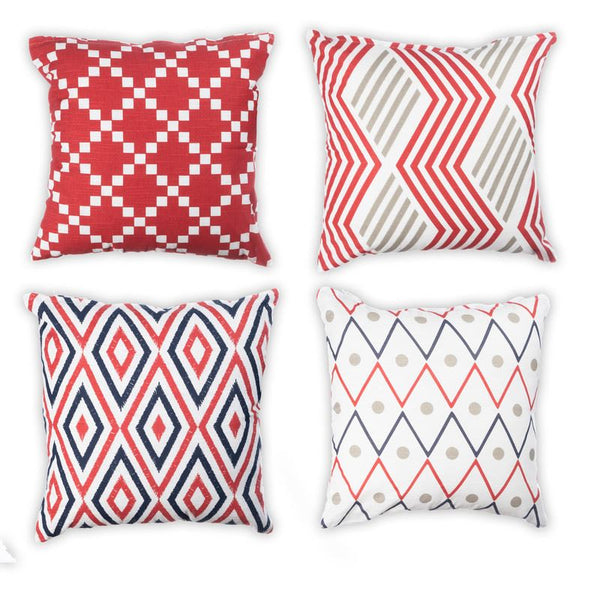 Pack of 4 Elegant Double Sided Square Cushion Covers