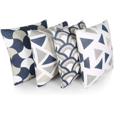 Pack of 4 Abstract Double Sided Cushion Covers