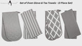 Oven Glove & Kitchen Tea Towels - Set of 3