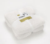 Solid Sherpa Blanket - Ultra Soft Warm & Fluffy - Size - Double