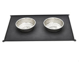 Feeding Mat with 2 Pet Bowls