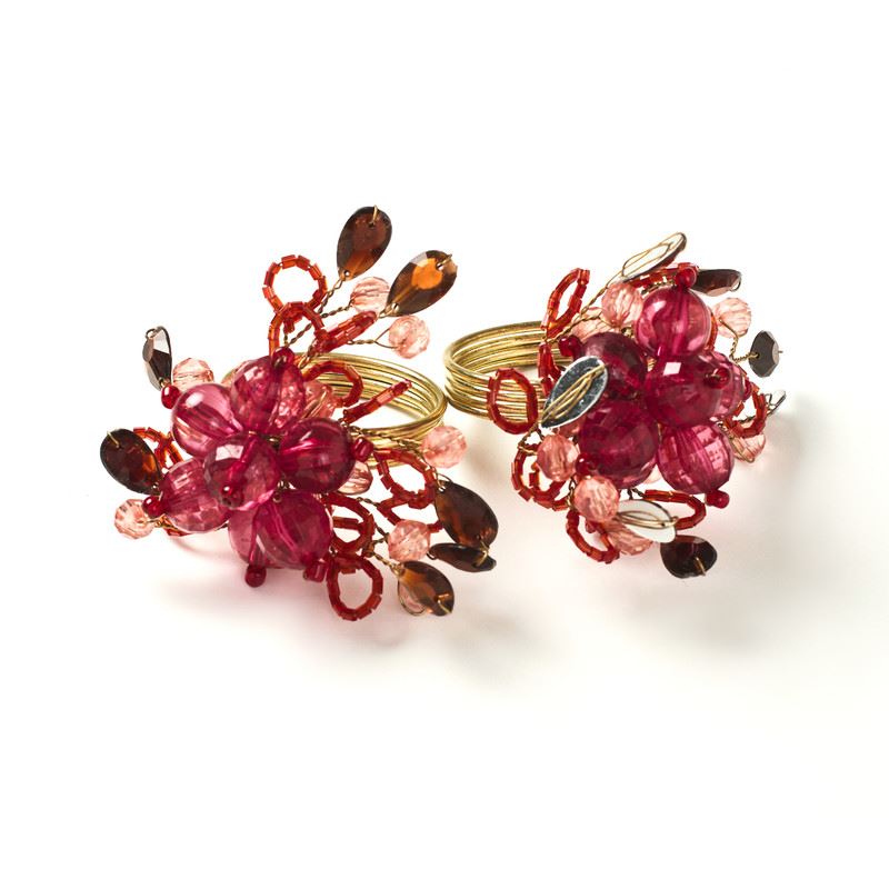 Napkin Rings - Floral Style Beaded
