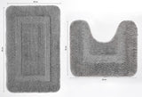 Bath mat and Contour Set - Non Slip Microfibre Plush Soft