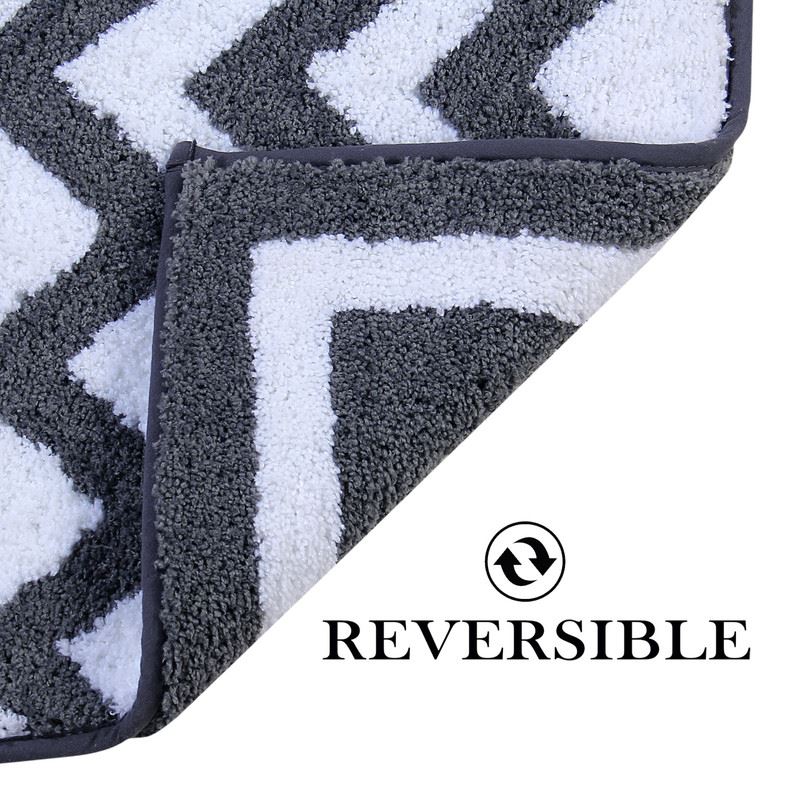 Reversible Bath Mat - Non Slip Microfibre Tufted