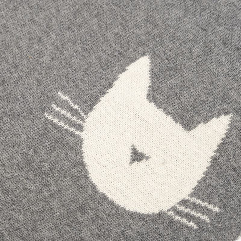 Pet Design Throw Blanket - Pure Cotton Knitted