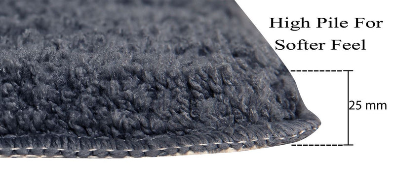 Set of 2 - Non Slip Microfiber Bath Mat - 40x60 cm - 2000 GSM