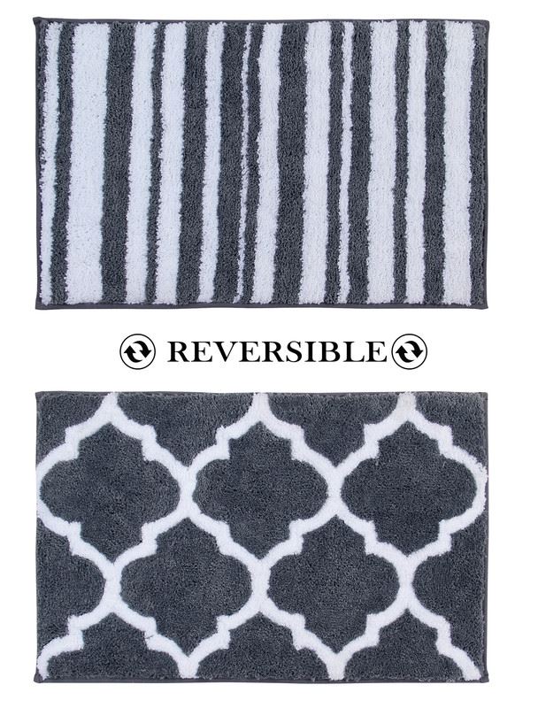 Reversible Bath Mat - Non Slip Microfibre Tufted