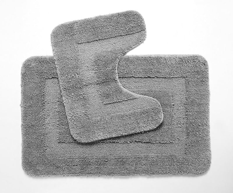 Bath mat and Contour Set - Non Slip Microfibre Plush Soft