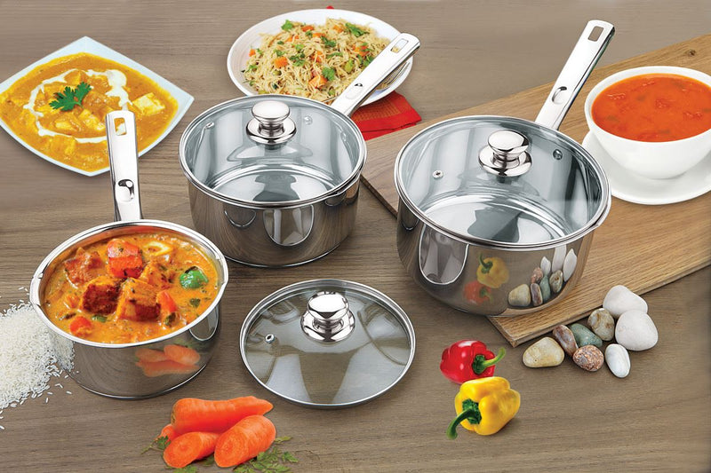Stainless Steel Sauce Pan with Glass Lid