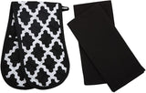 Oven Glove & Kitchen Tea Towels - Set of 3