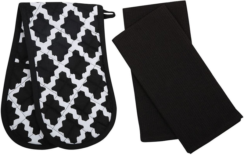 Oven Glove & Kitchen Tea Towels - Set of 3