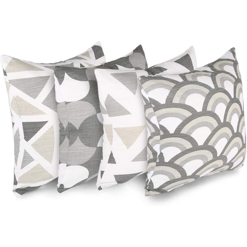 Pack of 4 Abstract Double Sided Cushion Covers