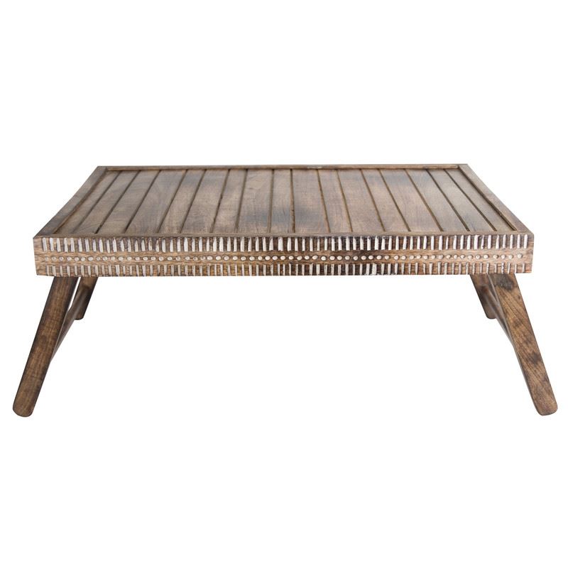 Breakfast Bed Tray - Foldable & Sturdy Mango Wood