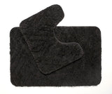 Bath Mats - Set of 2 - Diamond Design - Non Slip Microfibre Plush Soft