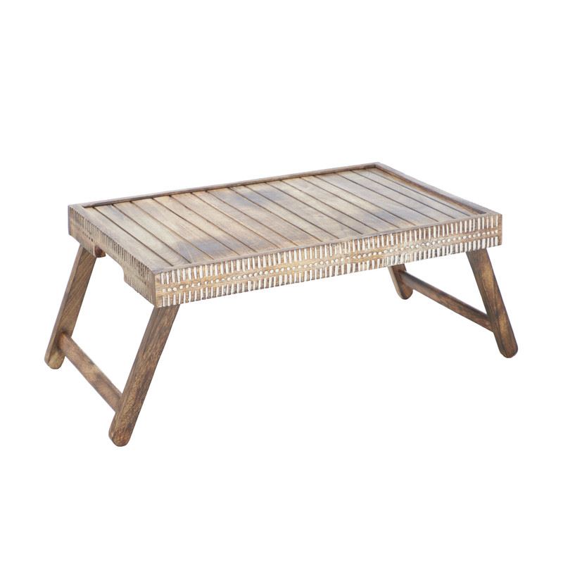 Breakfast Bed Tray - Foldable & Sturdy Mango Wood